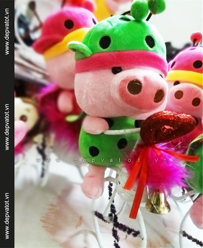 xe hoa gau gia dinh heo ong